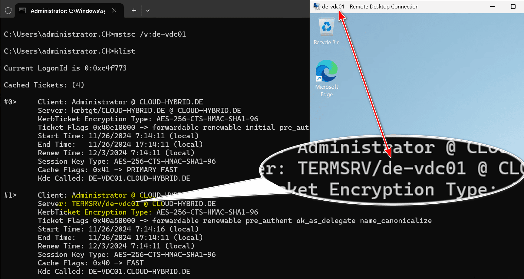mstsc.exe Kerberos V5 SSO
